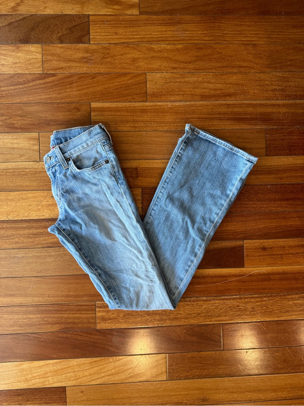 Vintage Y2K Red Engine Low Rise Boot Cut Jeans